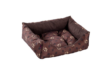 Legowisko funkcjonalne, miękkie, SIESTA brązowe łapki S