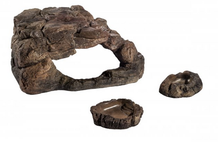 Zestaw terrarium 51l z pokrywą z oświetleniem 2x11W TERRASET DESERT 45x32,5x35 z wyposażeniem