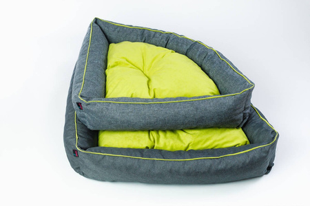Legowisko dla psa narożne, funkcjonalne CORNER Szaro/Żółty S