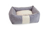 Legowisko dla psa funkcjonalne, miękkie wykonane z mikrofazy, wyjmowana poducha PETTI Szary/Beż S