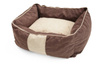 Legowisko dla psa funkcjonalne, miękkie wykonane z mikrofazy, wyjmowana poducha PETTI Brąz/Beż XL