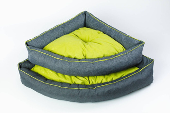 Legowisko dla psa narożne, funkcjonalne CORNER Szaro/Żółty S