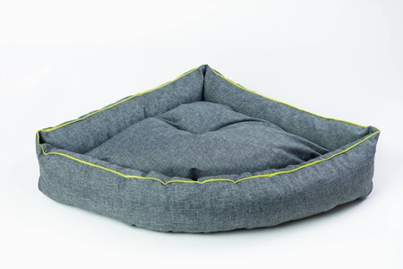 Legowisko dla psa narożne, funkcjonalne CORNER Szaro/Żółty M