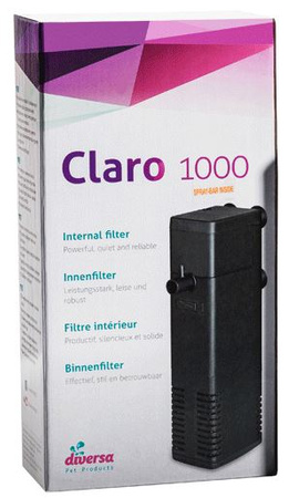 Filtr Claro 1000 wewnętrzny, akwarystyczny z regulacją, przepływ 1000L/h, do akwarium 71L - 112L