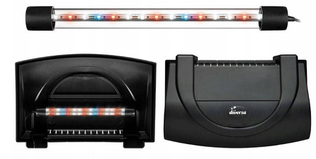 Pokrywa akwariowa ARISTO 40x25 profilowana, z tworzywa sztucznego z oświetleniem LED EXPERT KOLOR 6W