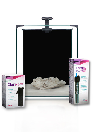 Zestaw akwarystyczny, startowy dla początkujących 31,5l NEO LIGHT 30 czarne tło, LED Intenso 6,7W oraz dodatkowym oświetleniem nocnym, filtrem wewnętrznym Claro 300 i grzałką z regulacją 25W