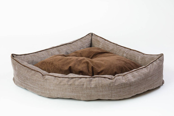Legowisko dla psa narożne, funkcjonalne CORNER Brąz S