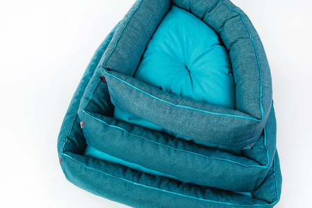 Legowisko dla psa narożne, funkcjonalne CORNER Turkus/Niebieski M CORNER TURKUS/NIEBIESKI (M)