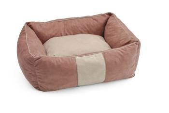 Legowisko dla psa funkcjonalne, miękkie wykonane z mikrofazy, wyjmowana poducha  PETTI Karmel/Beż S