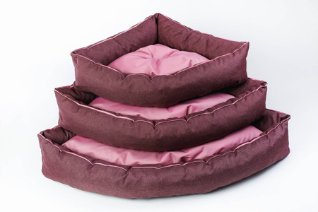 Legowisko dla psa narożne, funkcjonalne CORNER Bordo/Róż M