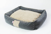 Legowisko dla psa funkcjonalne, miękkie wykonane z mikrofazy, wyjmowana poducha PETTI Szary/Beż L