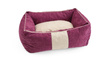 Legowisko dla psa funkcjonalne, miękkie wykonane z mikrofazy, wyjmowana poducha  PETTI Bordo/Beż M