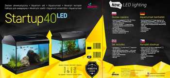 Zestaw akwarystyczny, startowy dla początkujących 25l Startup 40x25x25 LED Expert 4,8W z filtrem wewnętrznym Claro 300 i grzałką z regulacją 25W