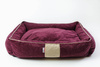 Legowisko dla psa funkcjonalne, miękkie wykonane z mikrofazy, wyjmowana poducha  PETTI Bordo/Beż M