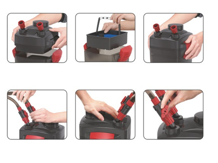 Filtr EXUS 1000 zewnętrzny, akwarystyczny, cichy w nowoczesnej obudowie, przepływ 1000L/h do akwarium 250L