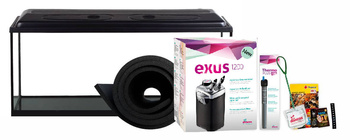 Zestaw akwarystyczny profilowany z szybą giętą, 240l 120x40x50 LED Expert 20W z filtrem zewnętrznym Exus 1200 i grzałką z regulacją 150W